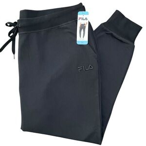 FILA Women’s Jogger Pants French Terry Black Size 3X NWT